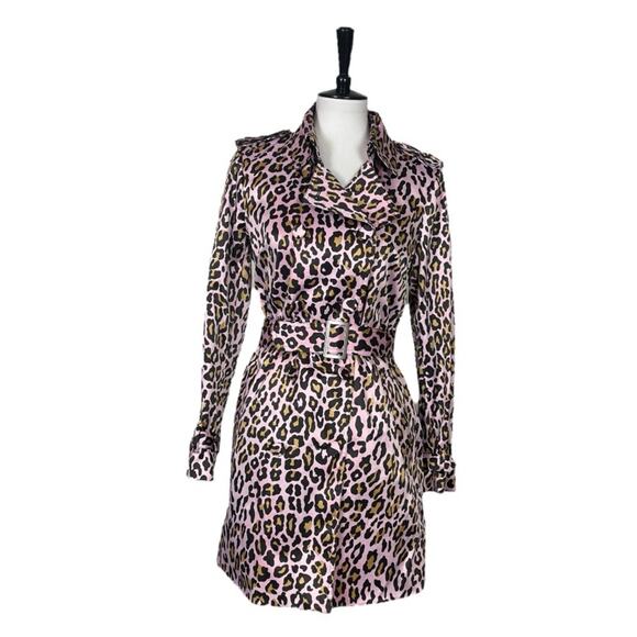 Joan Rivers Jackets & Blazers - Joan Rivers Trench Coat Belted Classic Pink Leopard Multi Women’s Size Small